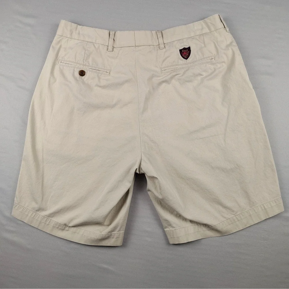 Polo Golf Ralph Lauren Shorts Mens 32 Beige Stretch Chino Golf Classic Fit Crest